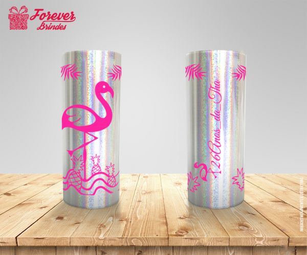 COPO LONG DRINK HOLOGRÁFICO FLAMINGO 0001