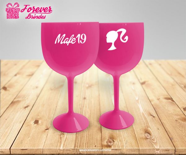 TAÇA DE GIN PERSONALIZADA ANIVERSÁRIO DA BARBIE 0001