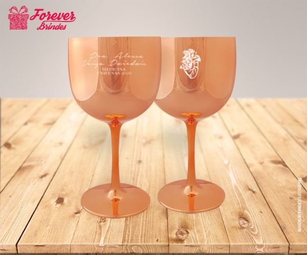 TAÇA DE GIN METALIZADA ROSE MEDICINA 0022