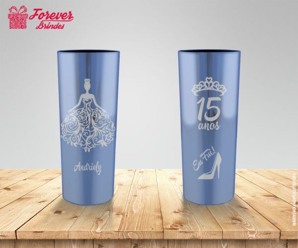 COPO LONG DRINK METALIZADO 15 ANOS 0009