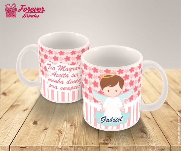 CANECA DE PORCELANA PADRINHOS 0006