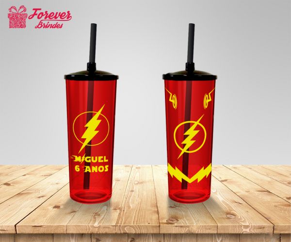 COPO LONG DRINK THE FLASH TAMPA E CANUDO 0002